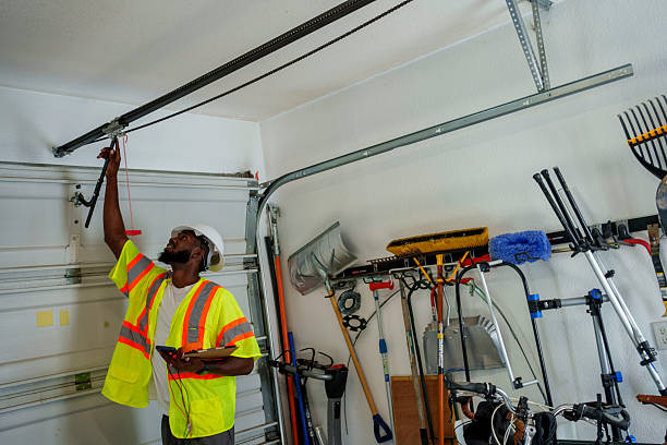 Professional Garage Door Panel Replacement technician working in Parlier, CA